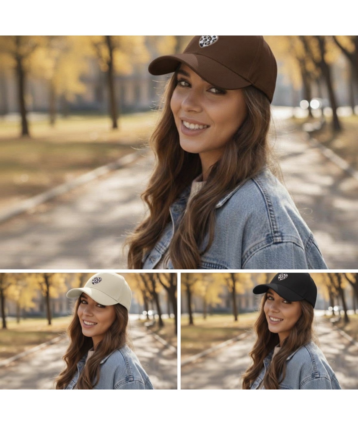 Casquette cœurs léopard