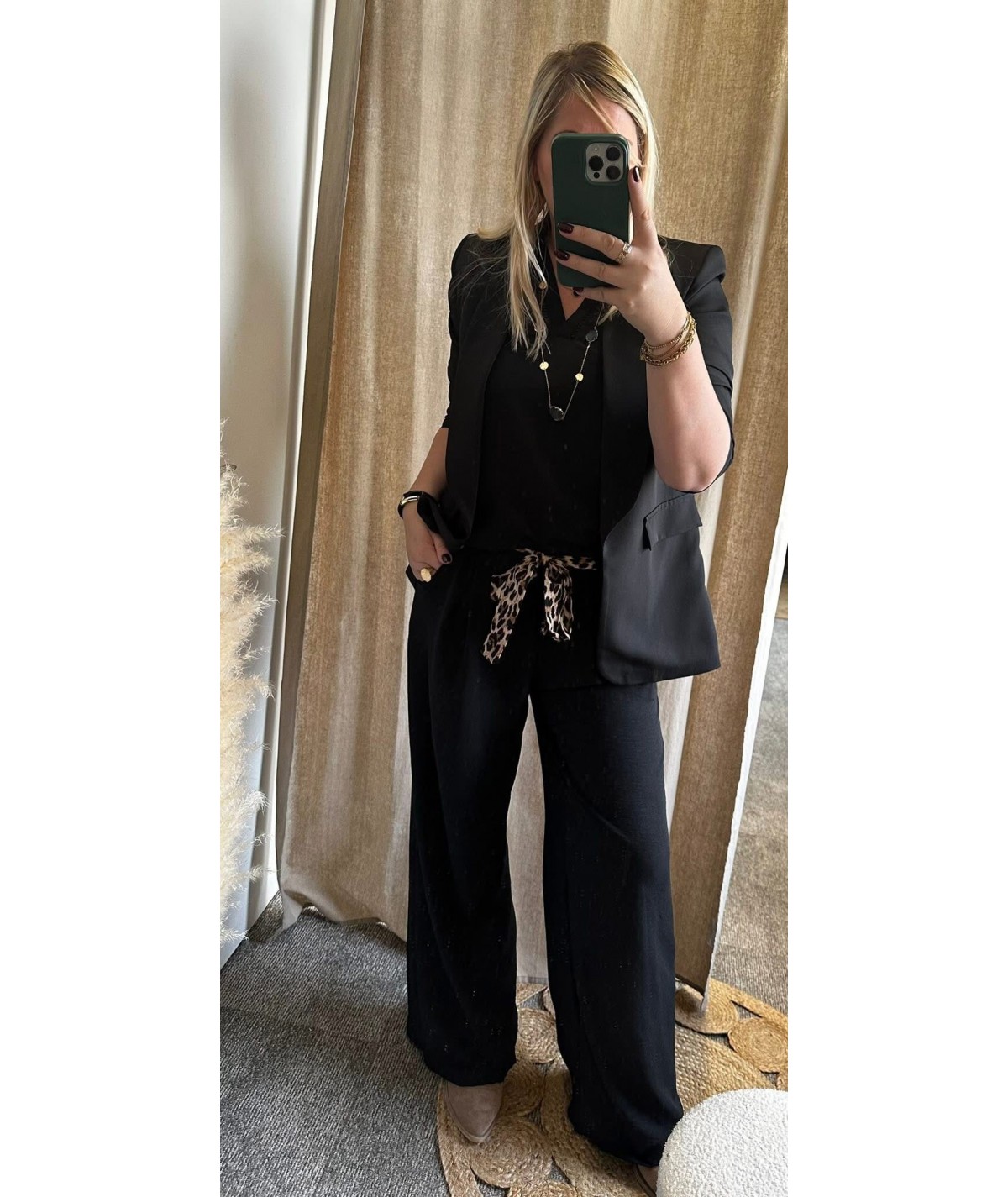 Palazzo ceinture léopard...