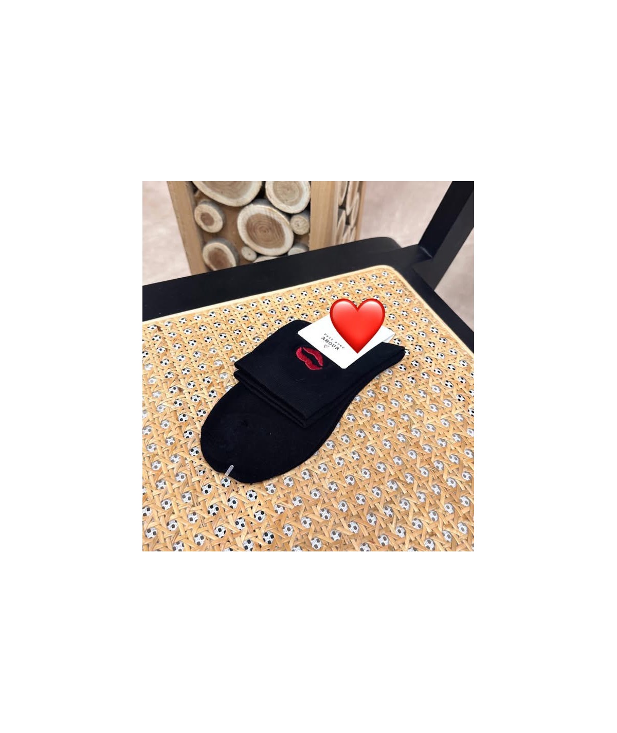 Chaussettes bisous noir
