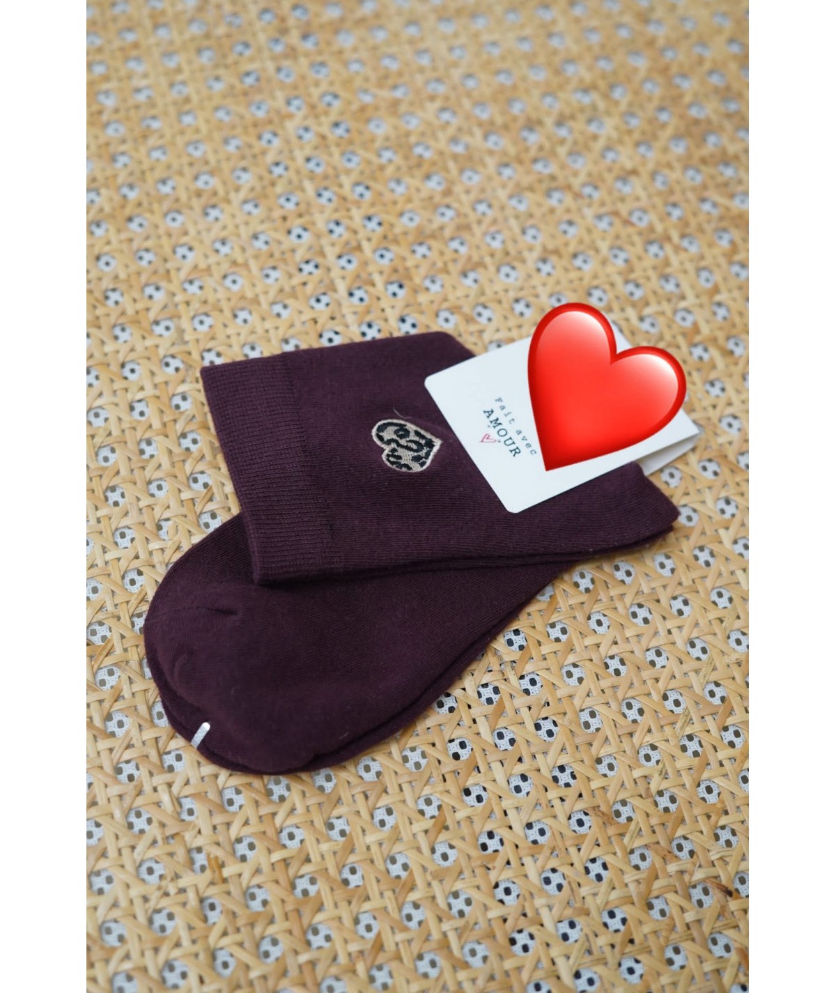 Chaussettes léopard bordeaux