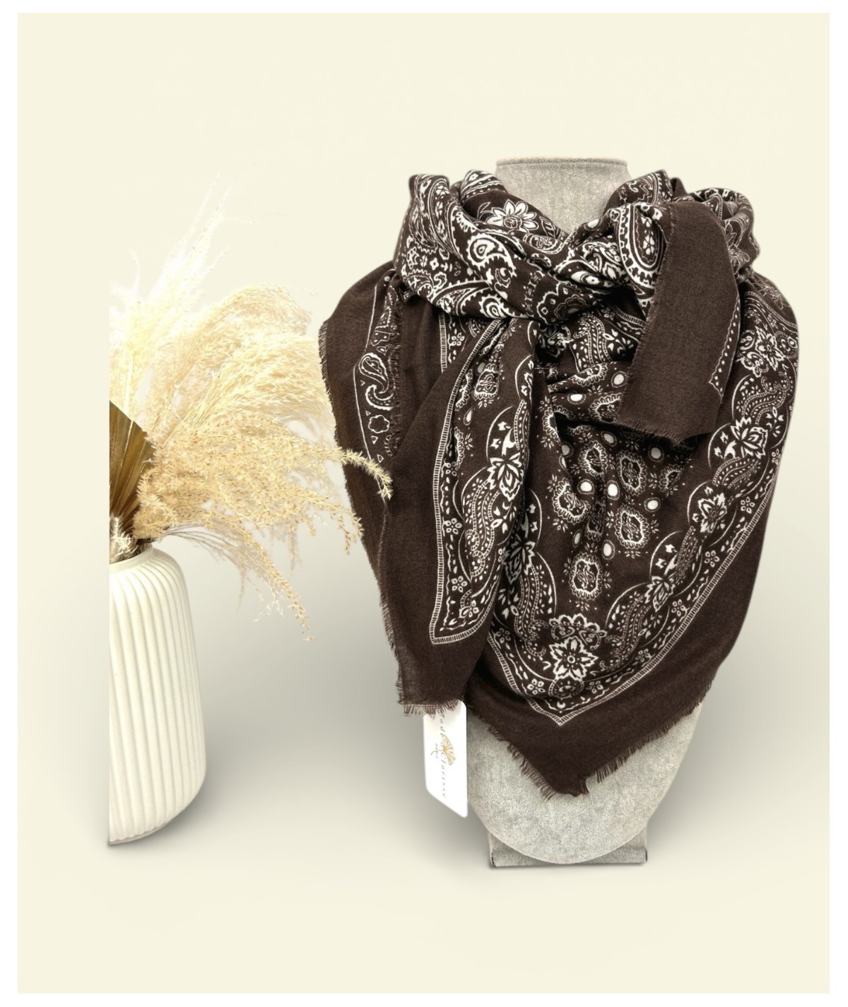 Écharpe bandana chocolat