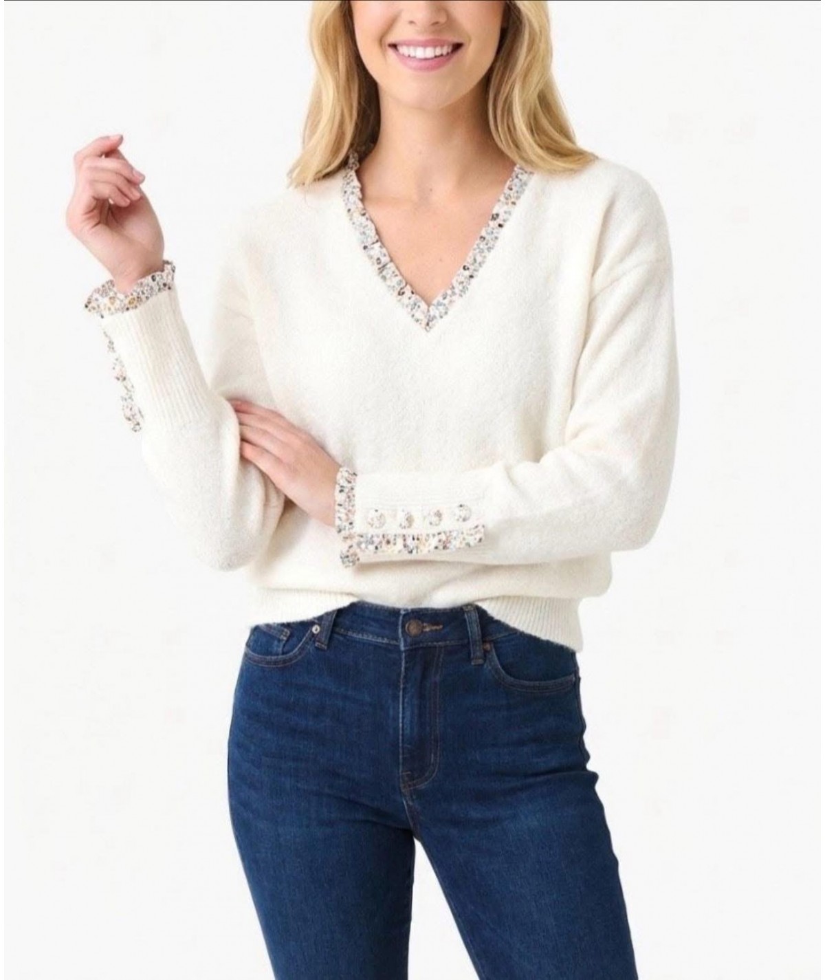 Pull liberty blanc cassé