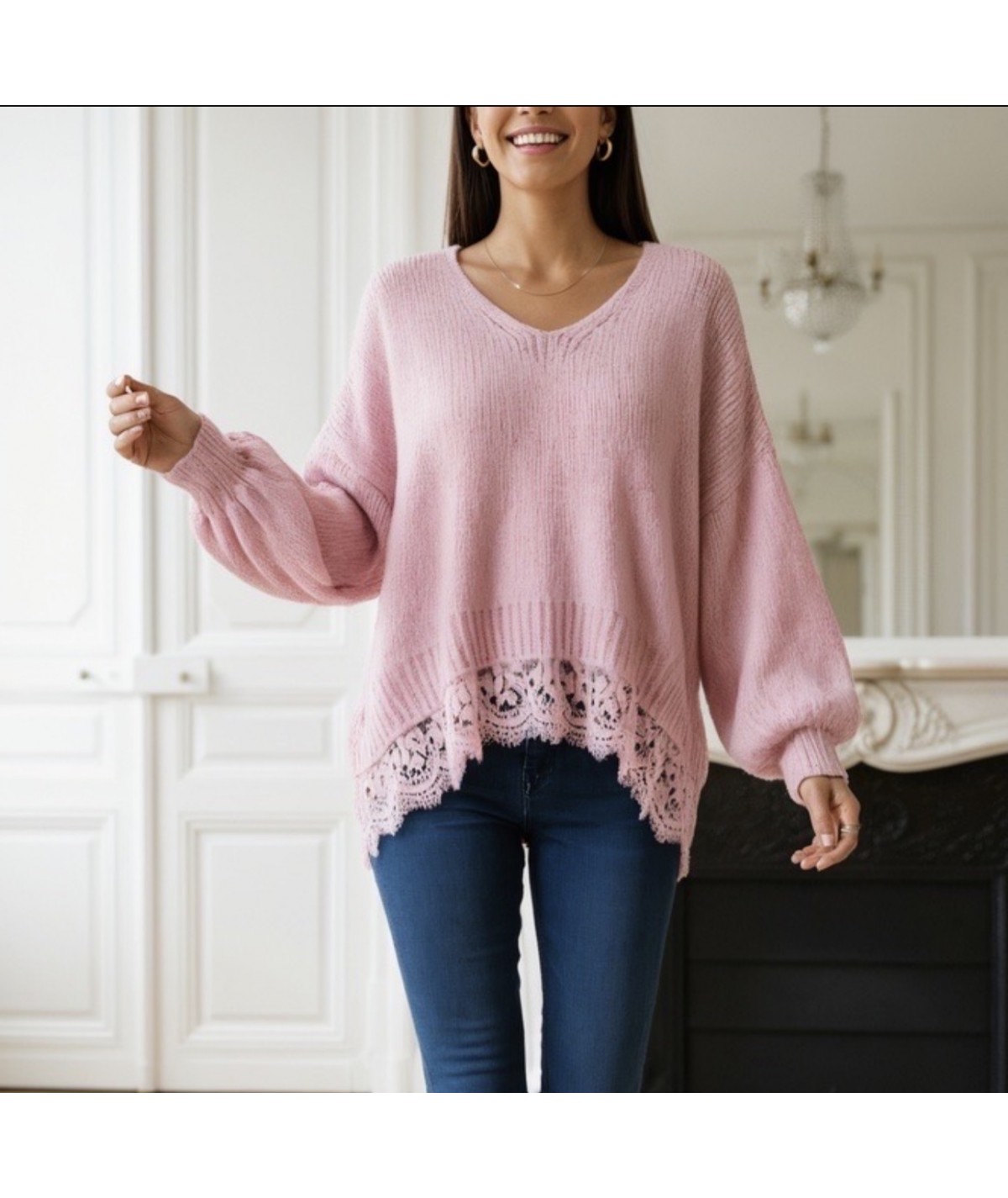 Pull dentelle Aurore