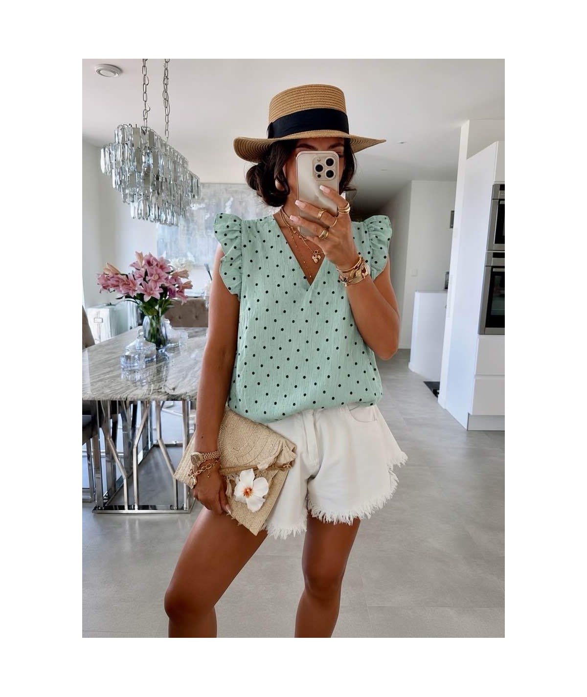 Blouse Adeline vert d’eau